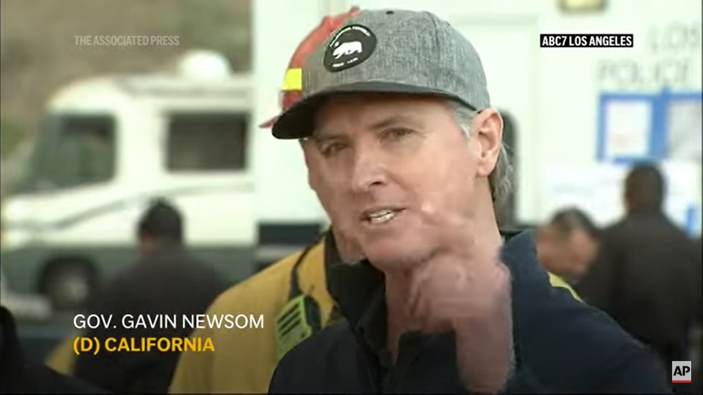 Gavin Newsom during an interview on January 7, 2025, in Los Angeles, California. | Source: YouTube/AssociatedPress