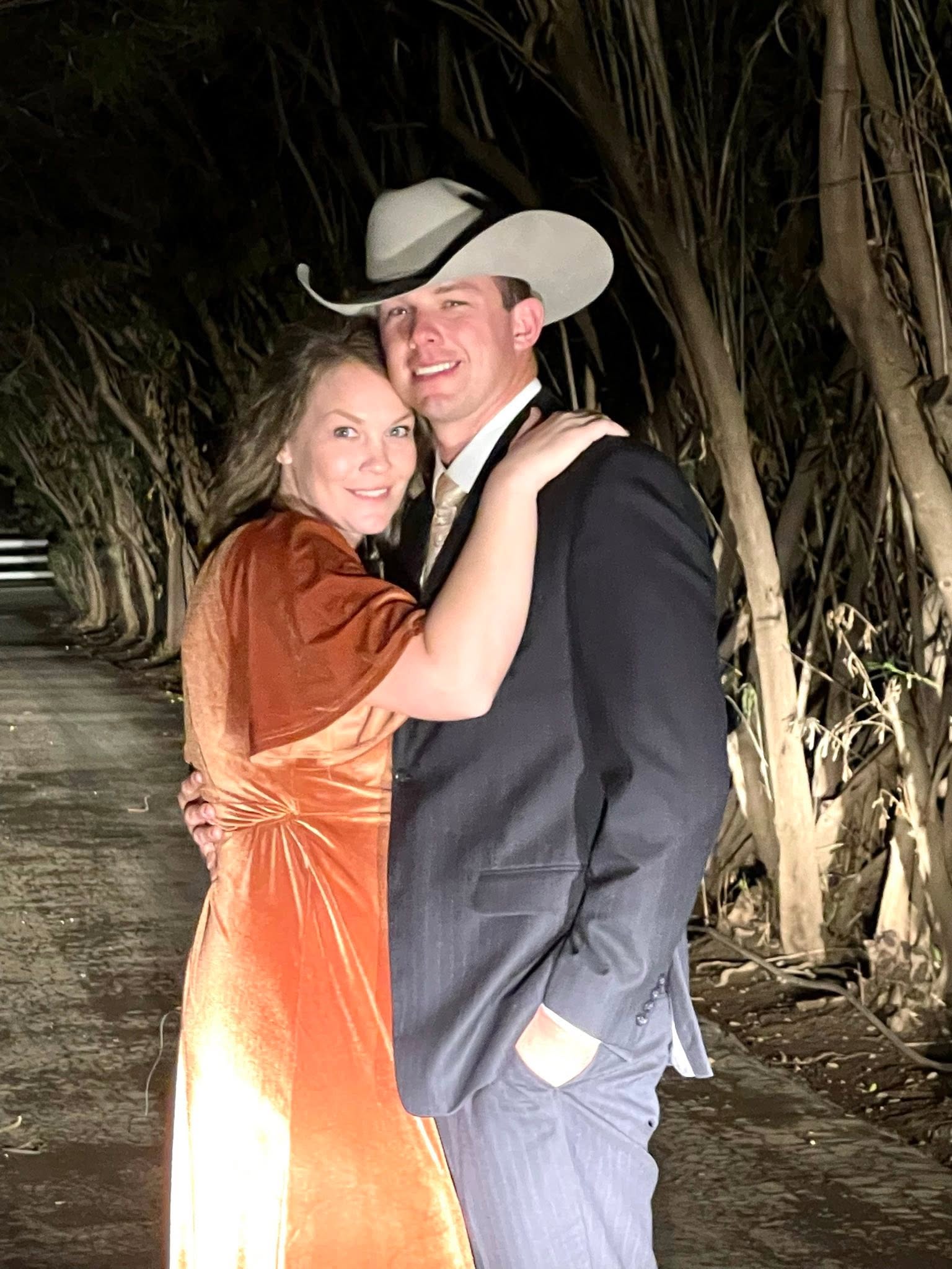 Austin Scott and his wife Connie, dressed for a special occassion in a photo his father posted on April 27, 2026. | Source: Facebook/Marcus Scott