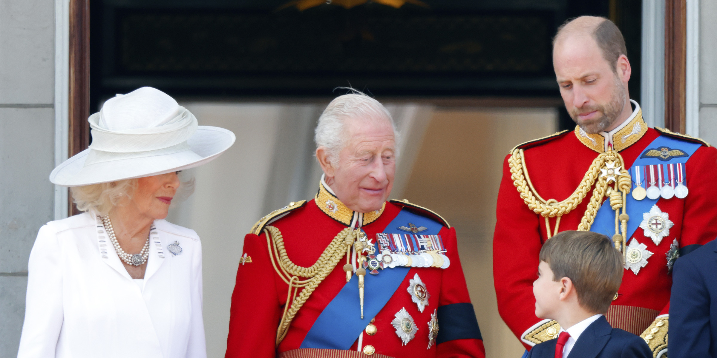 Queen Camilla, King Charles III, Prince Louis, and Prince William. | Source: Getty Images