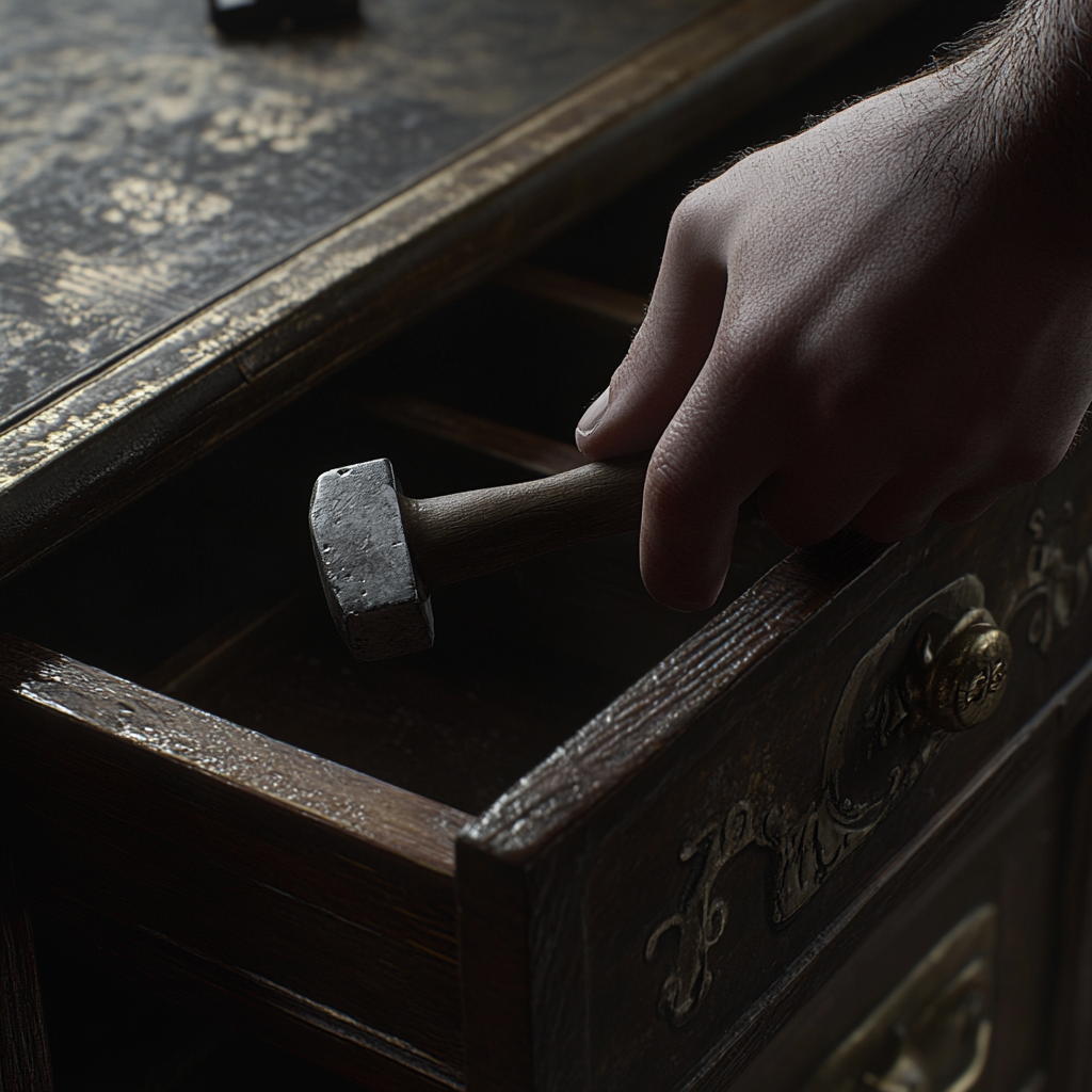 Putting a tool into a drawer | Source: Midjourney