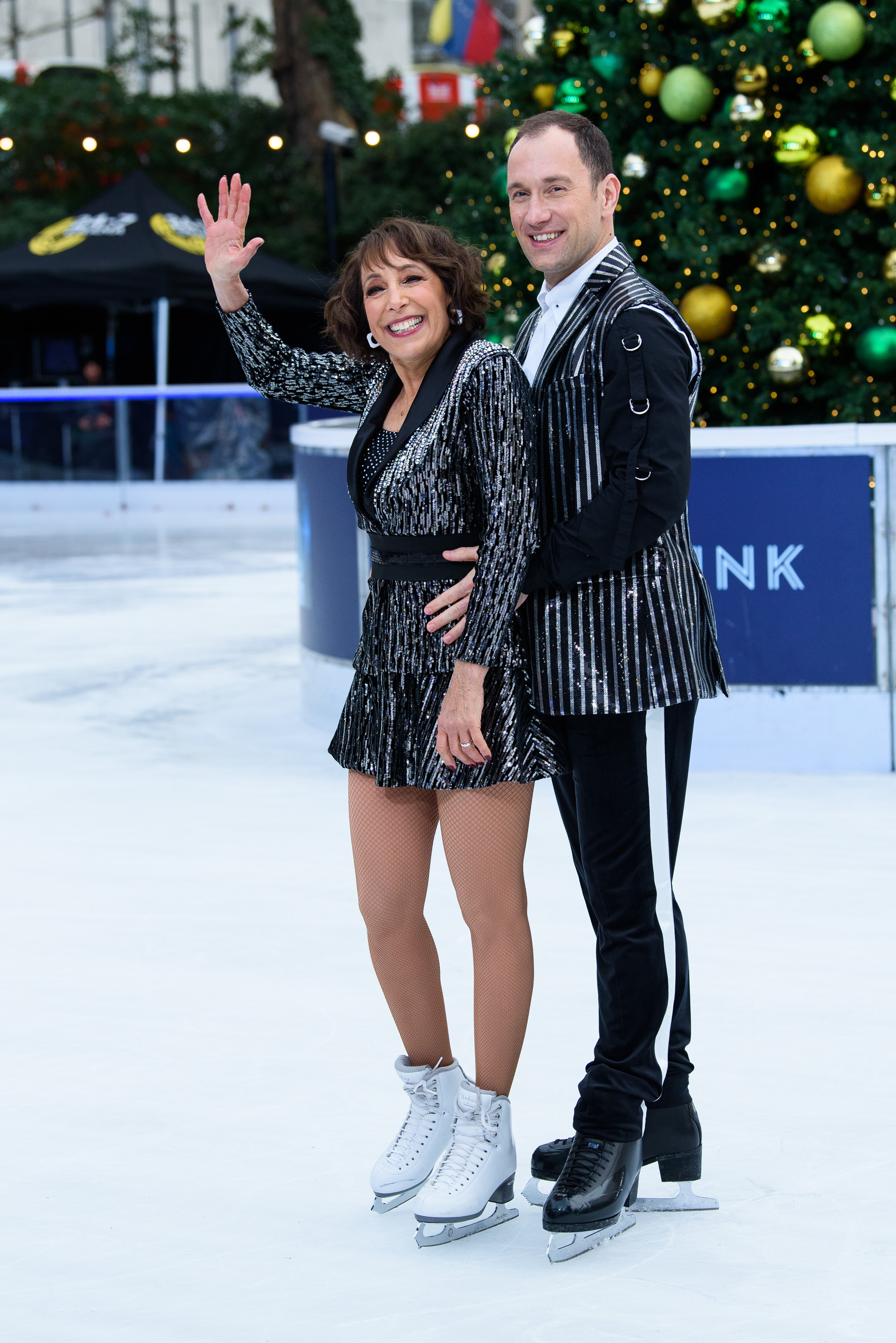 Didi Conn and Lukasz Rozycki during a photocall for "Dancing On Ice" at Natural History Museum Ice Rink on December 18, 2018 in London, England. | Source: Getty Images