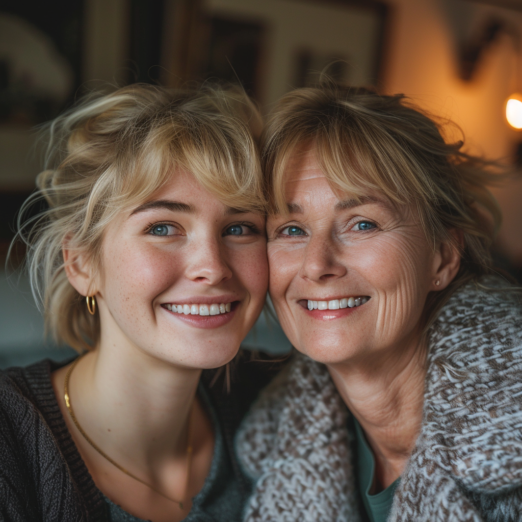 A smiling mother-daughter duo | Source: Midjourney