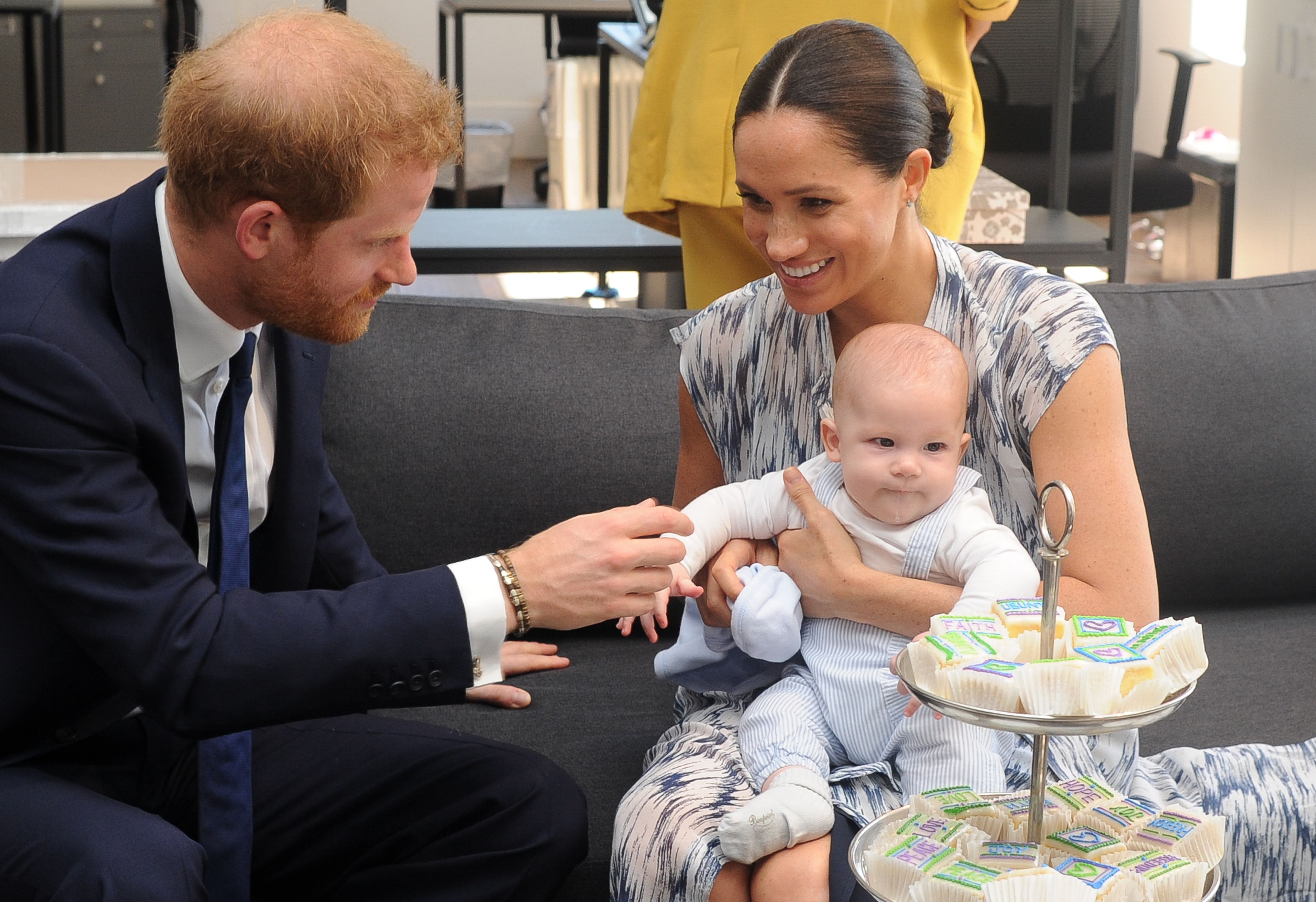 Duke and Duchess of Sussex, Prince Harry and his wife Meghan Markle with their son Archie at the Tutu Legacy Foundation on September 25, 2019 in Cape Town, South Africa. | Source: Getty Images