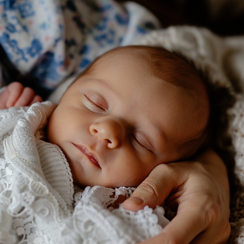 A person holding a newborn | Source: Midjourney