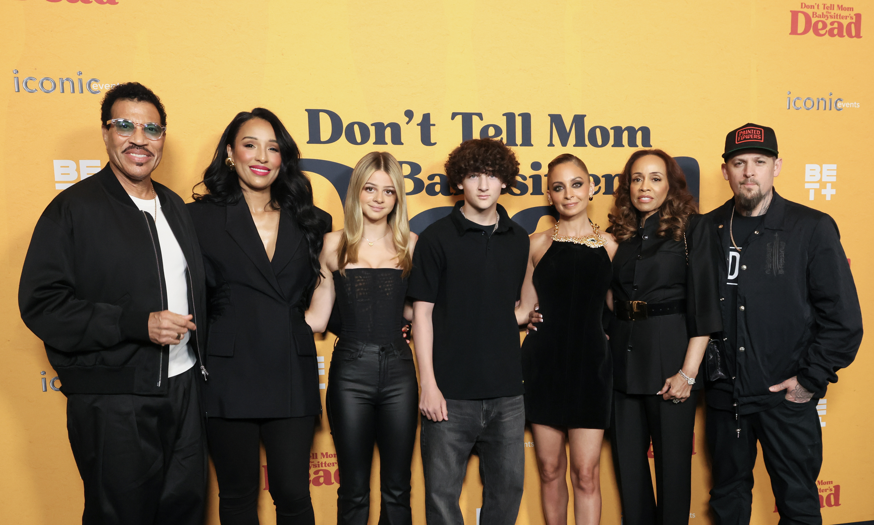 Lionel Richie, Lisa Parigi, Harlow Madden, Sparrow Madden, Nicole Richie, Brenda Harvey-Richie, and Joel Madden at the premiere of "Don't Tell Mom the Babysitter's Dead" in Los Angeles, California on April 2, 2024 | Source: Getty Images