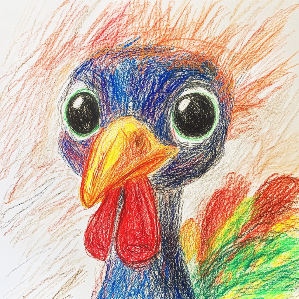 A child's drawing of a turkey | Source: Midjourney