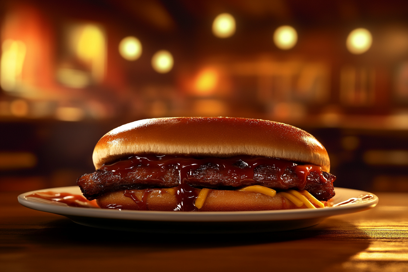 Close-up of McRib on a plate | Source: Midjourney