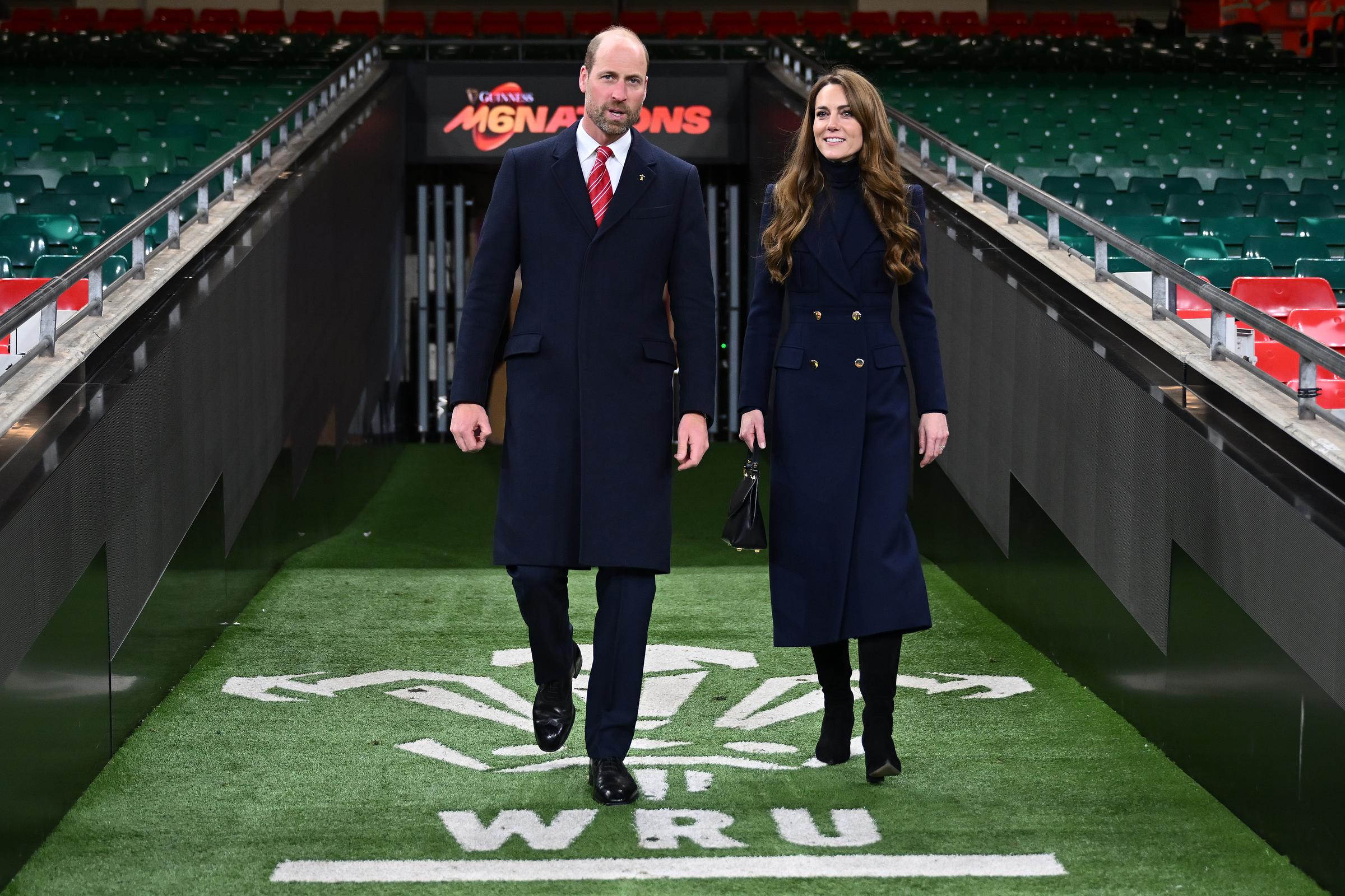 Prince William and Princess Catherine at the Principality Stadium after the Six Nations 2025 match between Wales and England in Cardiff, Wales on March 15, 2025. | Source: Getty Images