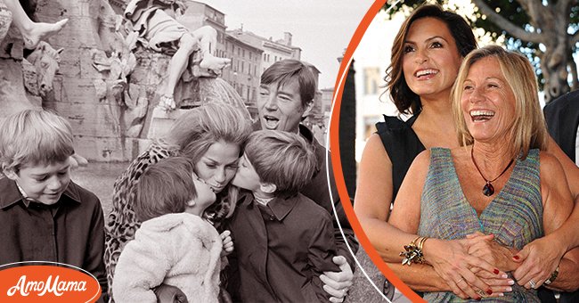 Mickey Hargitay and his children, Mike Jr., Zoltan, and Mariska, with Ellen Siano in Rome [left], Mariska Hargitay and Ellen Hargitay at the ceremony honoring Mariska Hargitay with a Star on The Hollywood Walk of Fame on November 8, 2013 [right] | Source: Getty Images