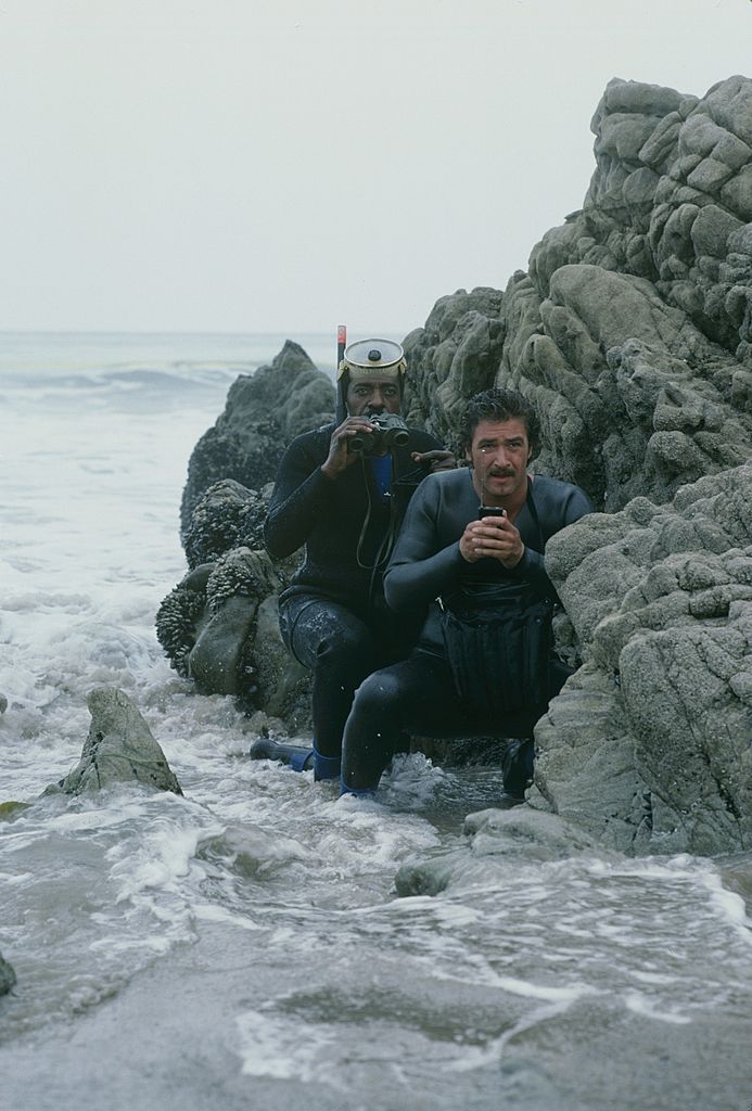 Lincoln Kilpatrick and co-star Lee Horsley during a scene in the "Wanted Man" on September 21, 1984. | Photo: Getty Images