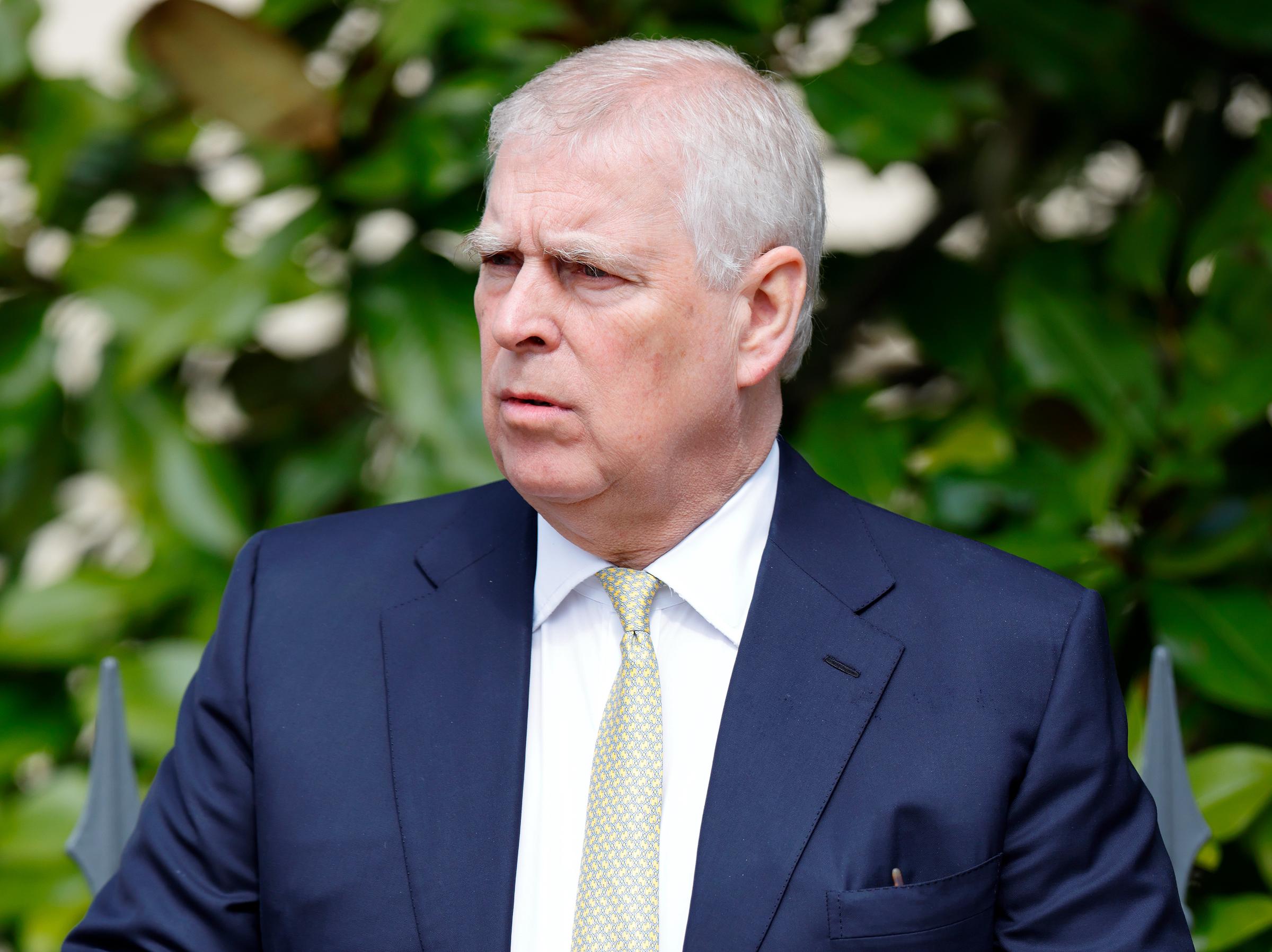 Prince Andrew, Duke of York attends the traditional Easter Sunday Mattins Service at St George's Chapel, Windsor Castle on April 20, 2025 in Windsor, England. | Source: Getty Images
