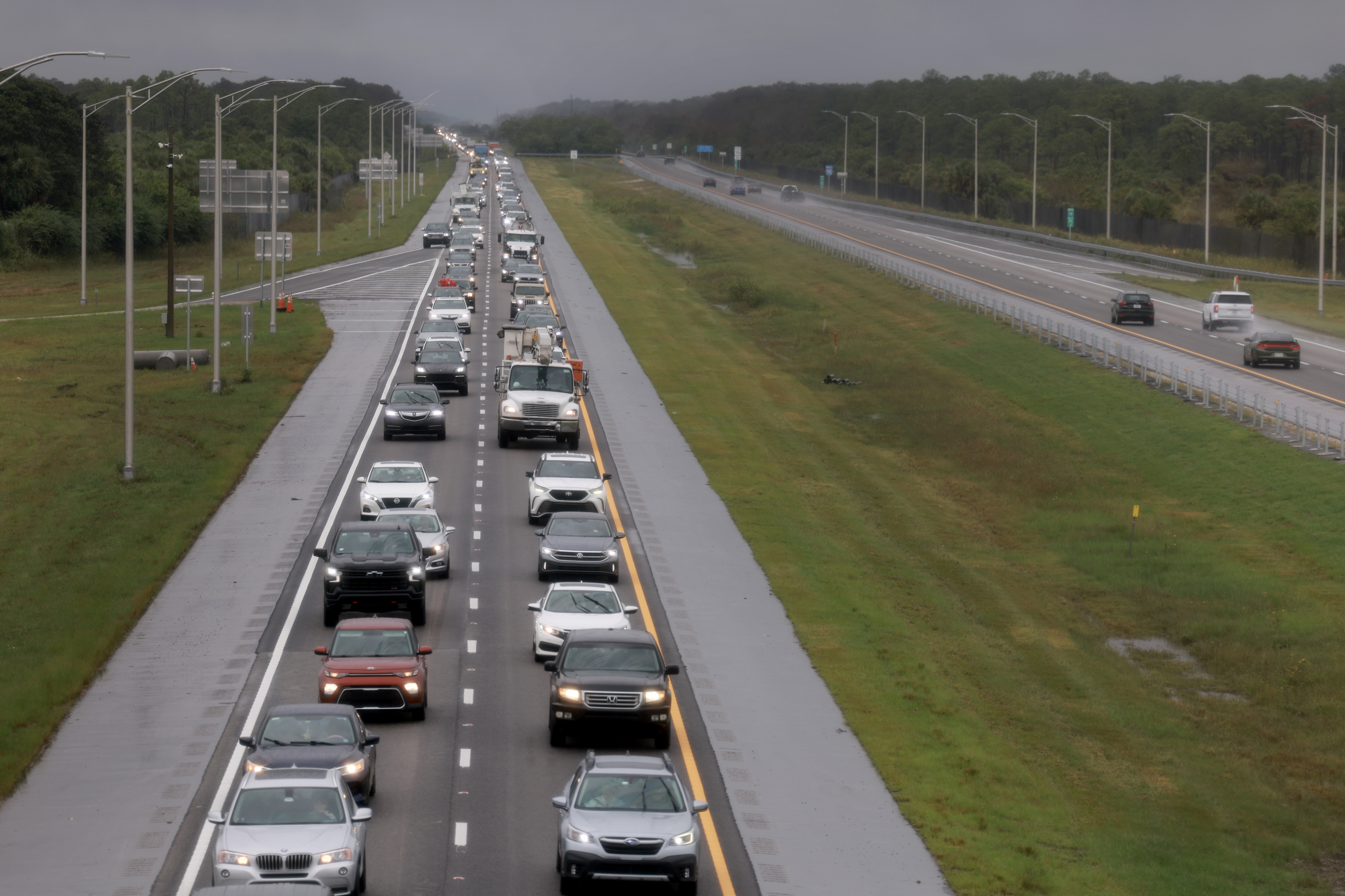 Vehicles head east on I-75 from Floridas west coast before Hurricane Milton arrives on October 8, 2024 | Source: Getty Images