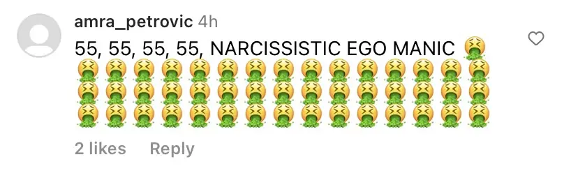 A screenshot of a hateful Instagram comment on JLo's post. | Source: instagram.com/@jlo