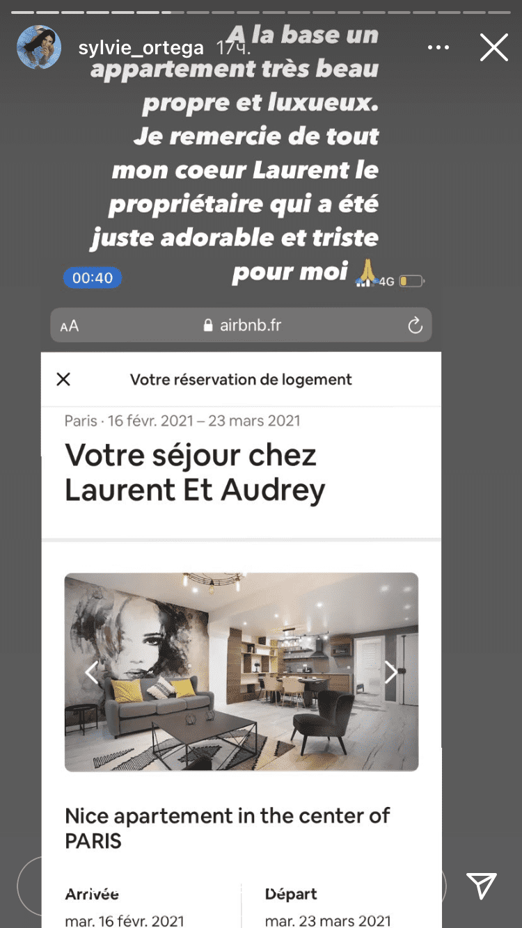 Capture d'écran de la story Instagram de Sylvie Ortega | Photo : Instagram/sylvie_ortega/