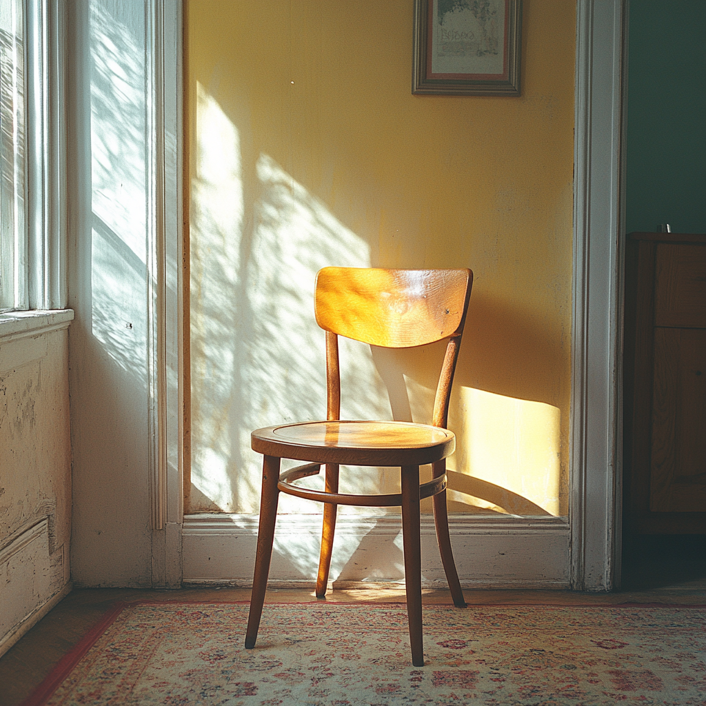 A dining room chair in the living room | Source: Midjourney