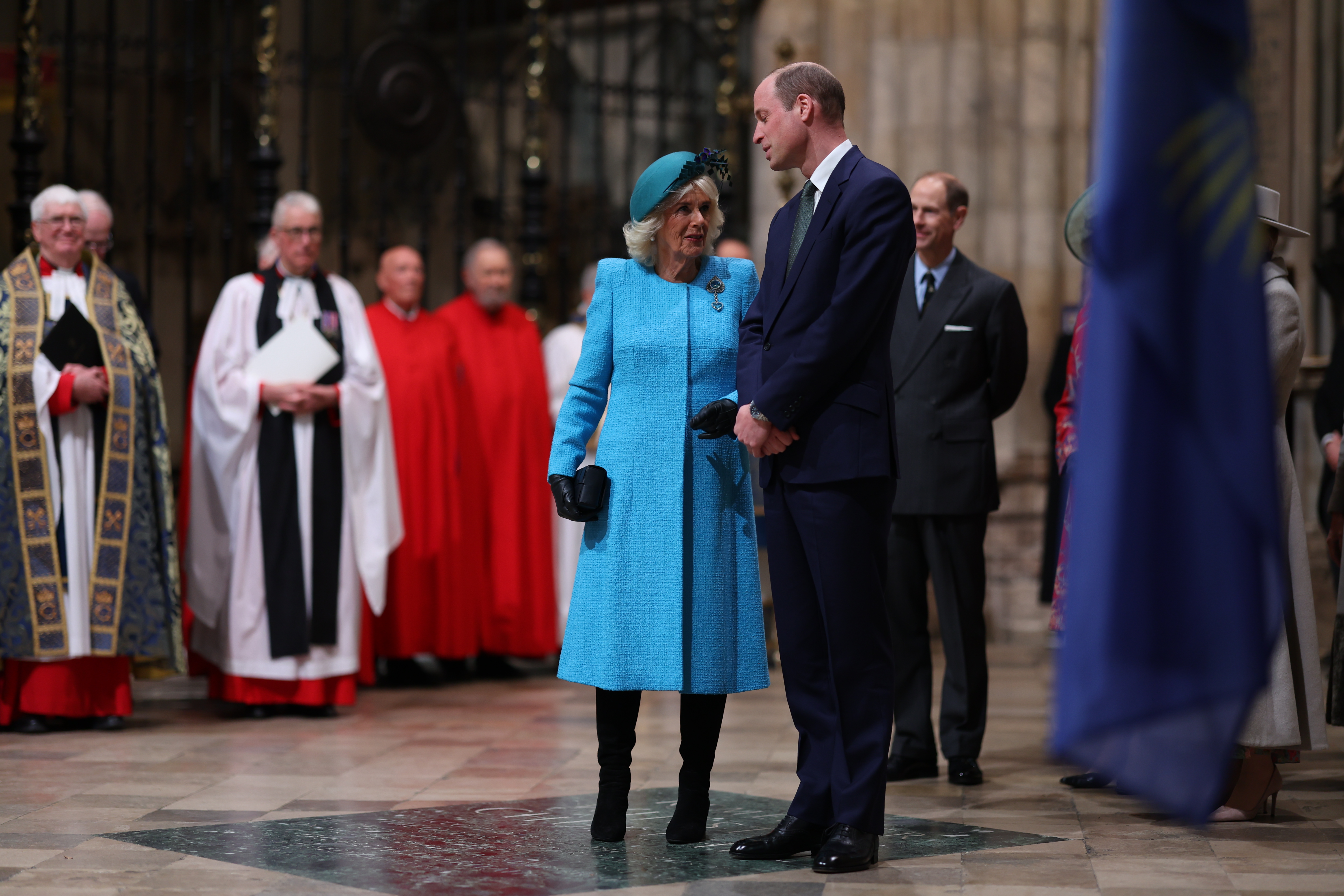 Queen Camilla and Prince William at the Commonwealth Day Service in London, England on March 11, 2024 | Source: Getty Images