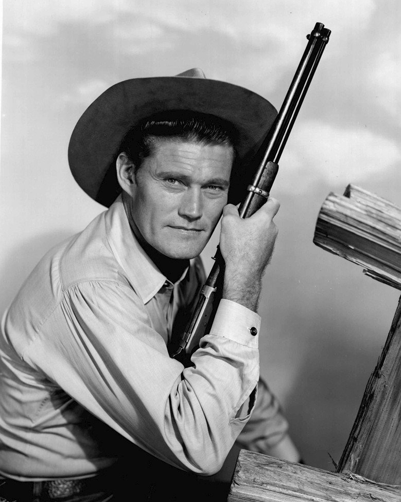 Photo of Chuck Connors as Lucas McCain from the television program "The Rifleman." | Source: Wikimedia Commons.