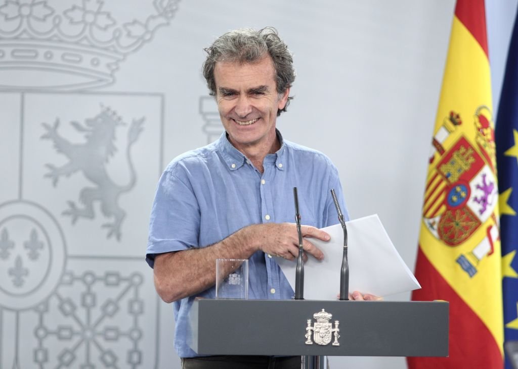 Fernando Simón en una rueda de prensa, el 19 de junio de 2020 en Madrid, España. | Foto: Getty Images