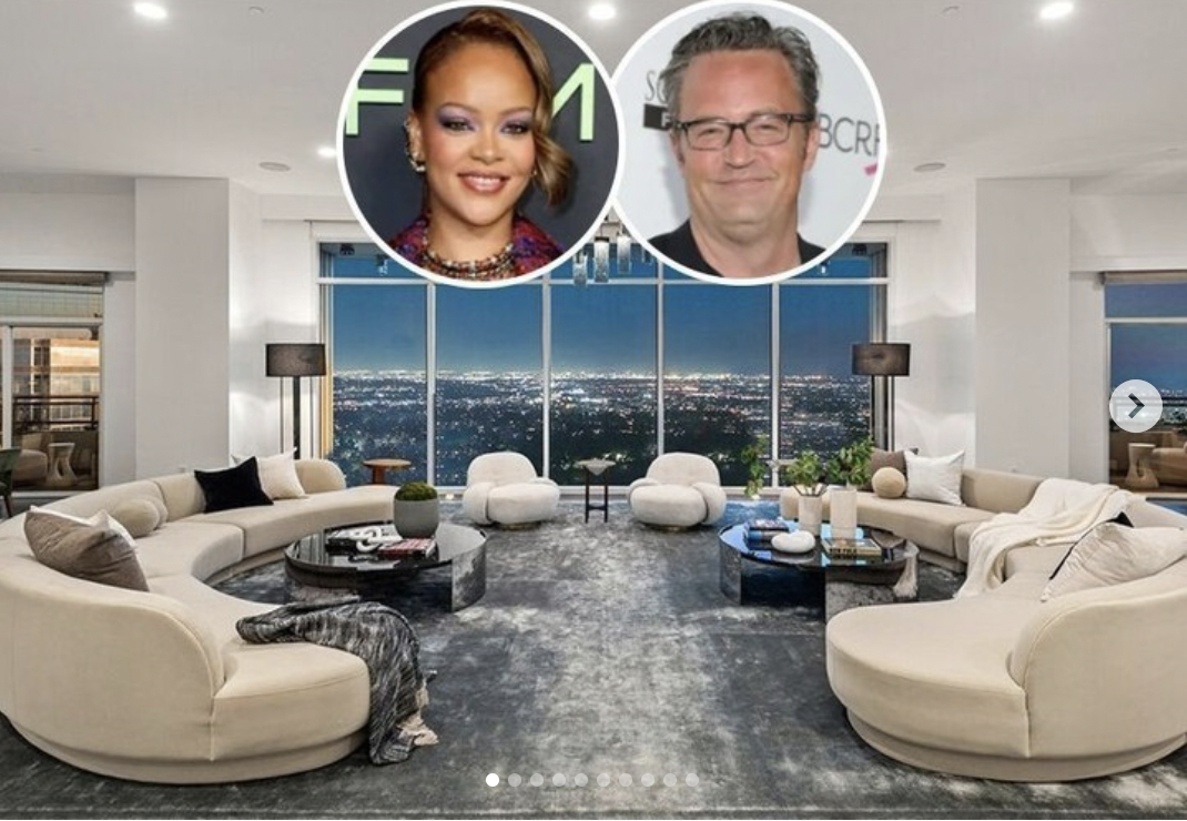 The living room at Rihanna's Century City penthouse which used to be owned by Matthew Perry, published in March 2024  | Source: instagram/robbreportrealestate