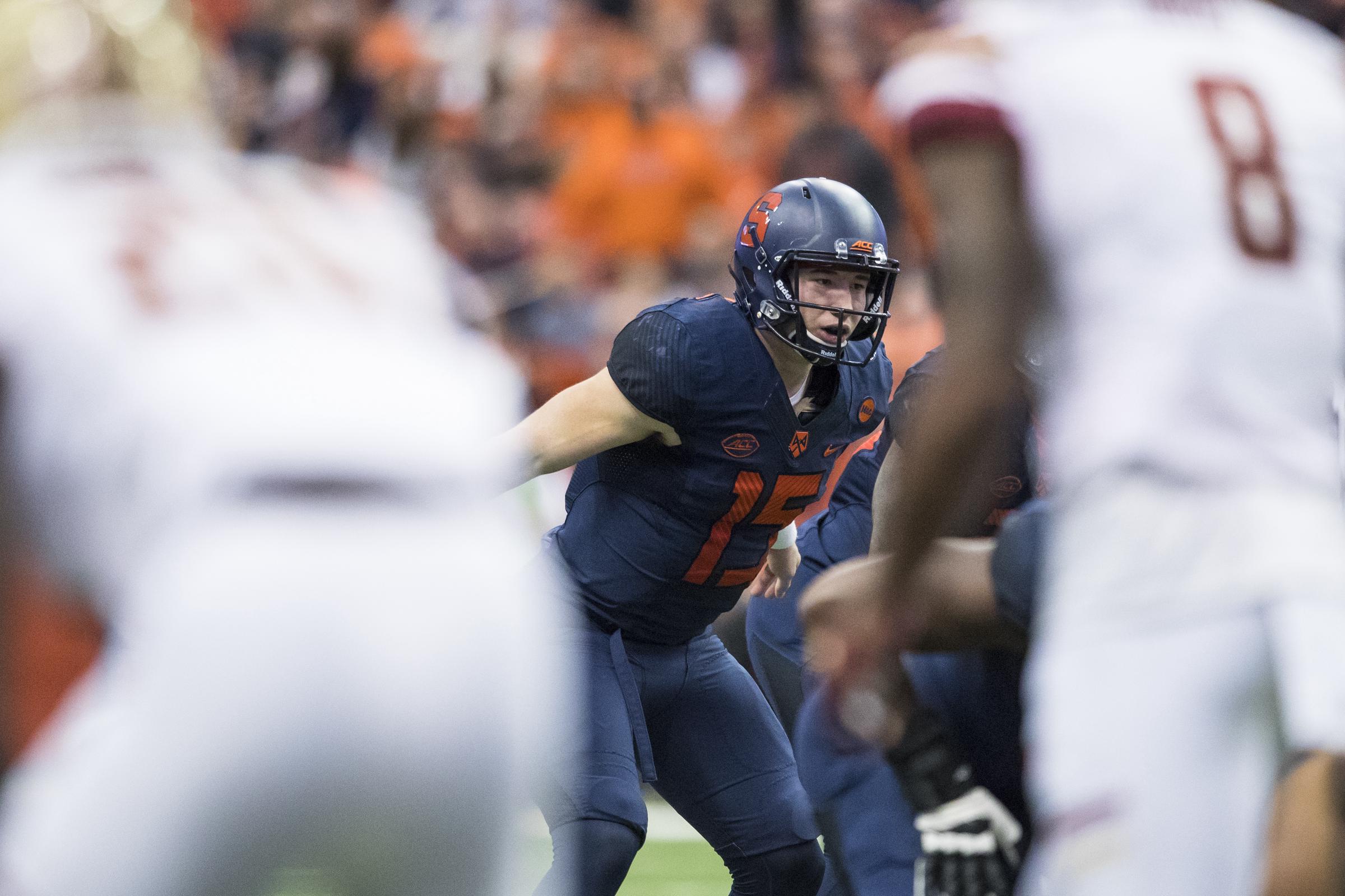 Rex Culpepper prepares for the snap during a game against the Boston College Eagles at the Carrier Dome on November 25, 2017 | Source: Getty Images