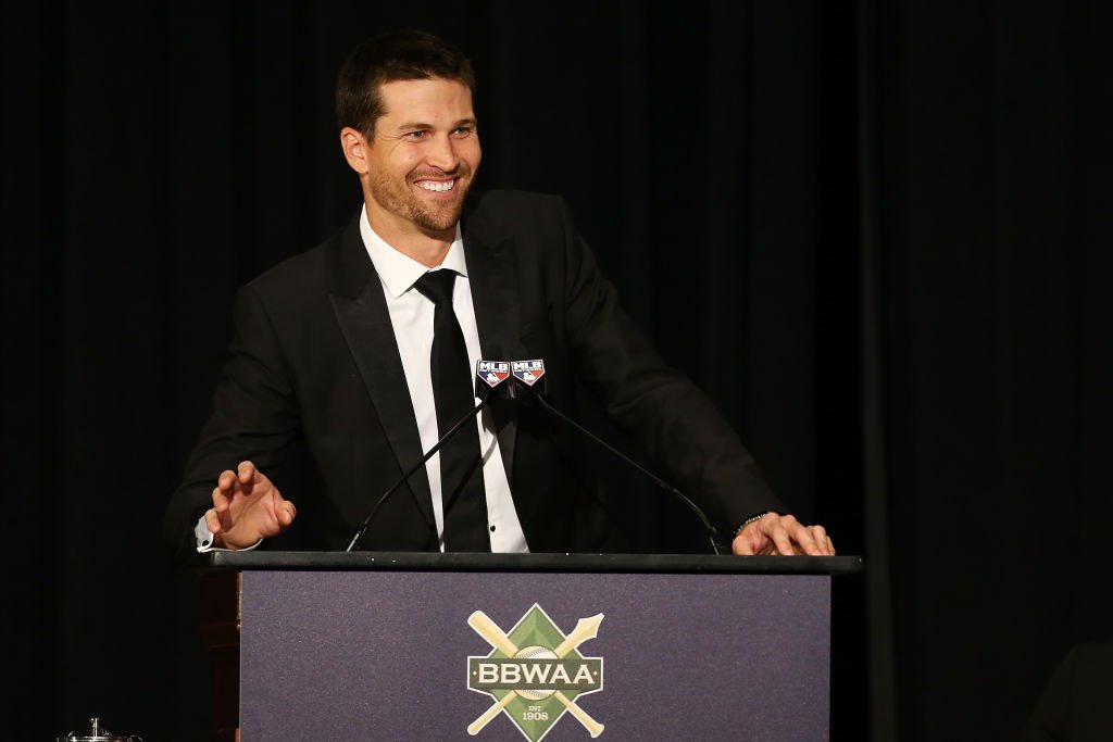 Jacob deGrom speaks at the 97th annual New York Baseball Writers' Dinner on January 25, 2020 | Photo: Getty Images