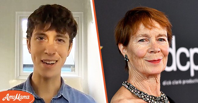 Angus Imrie during a promotional video for "StarTrek: Prodigy" in 2021 [Left] Celia Imrie at the 23rd Annual Hollywood Film Award, 2019 [Right] | Source: Twitter/Nickelodeon & Getty Images