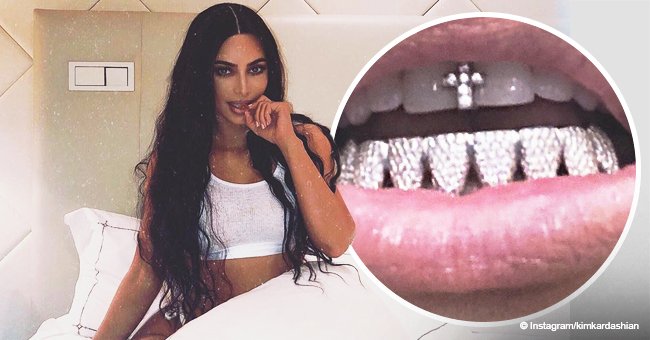 Kim Kardashian shows off latest flashy diamond grill in new photo