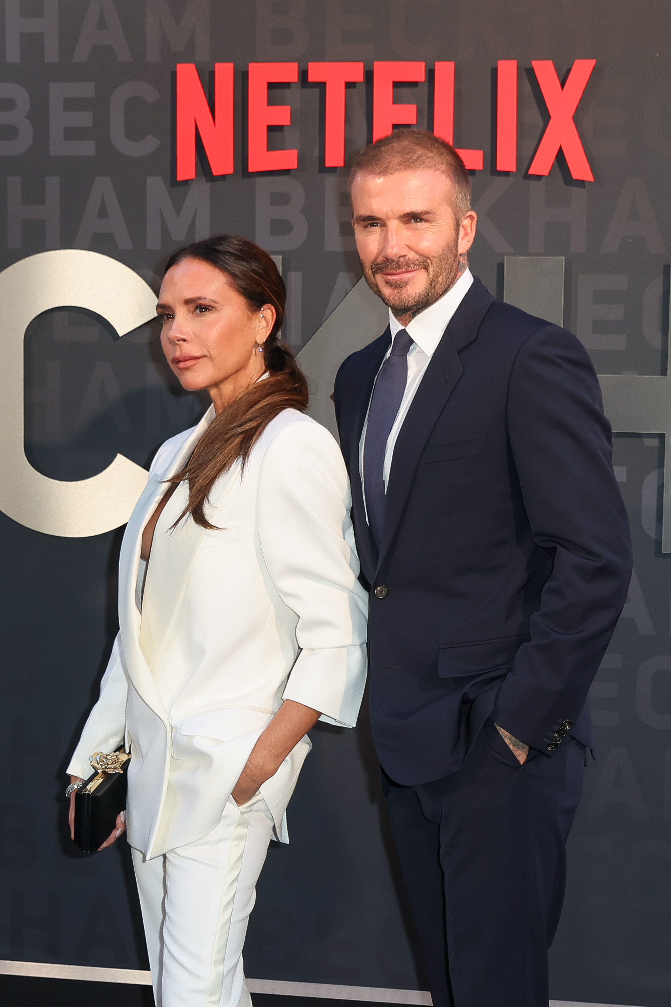 Victoria and David Beckham attend the UK premiere of "Beckham" in London, England on October 3, 2023 | Source: Getty Images