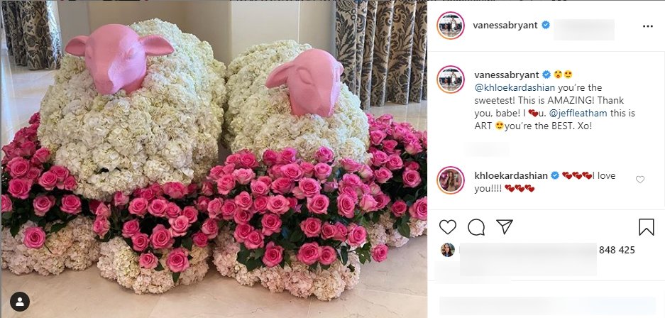 A lovely bouquet sent to Vanessa Bryant by her friend, Khloe Kardashian | Photo: Instagram/vanessabryant