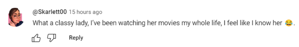 A fan's comment on Sigourney Weaver's appearance on "The View" on May 17, 2023 | Source: YouTube/The View