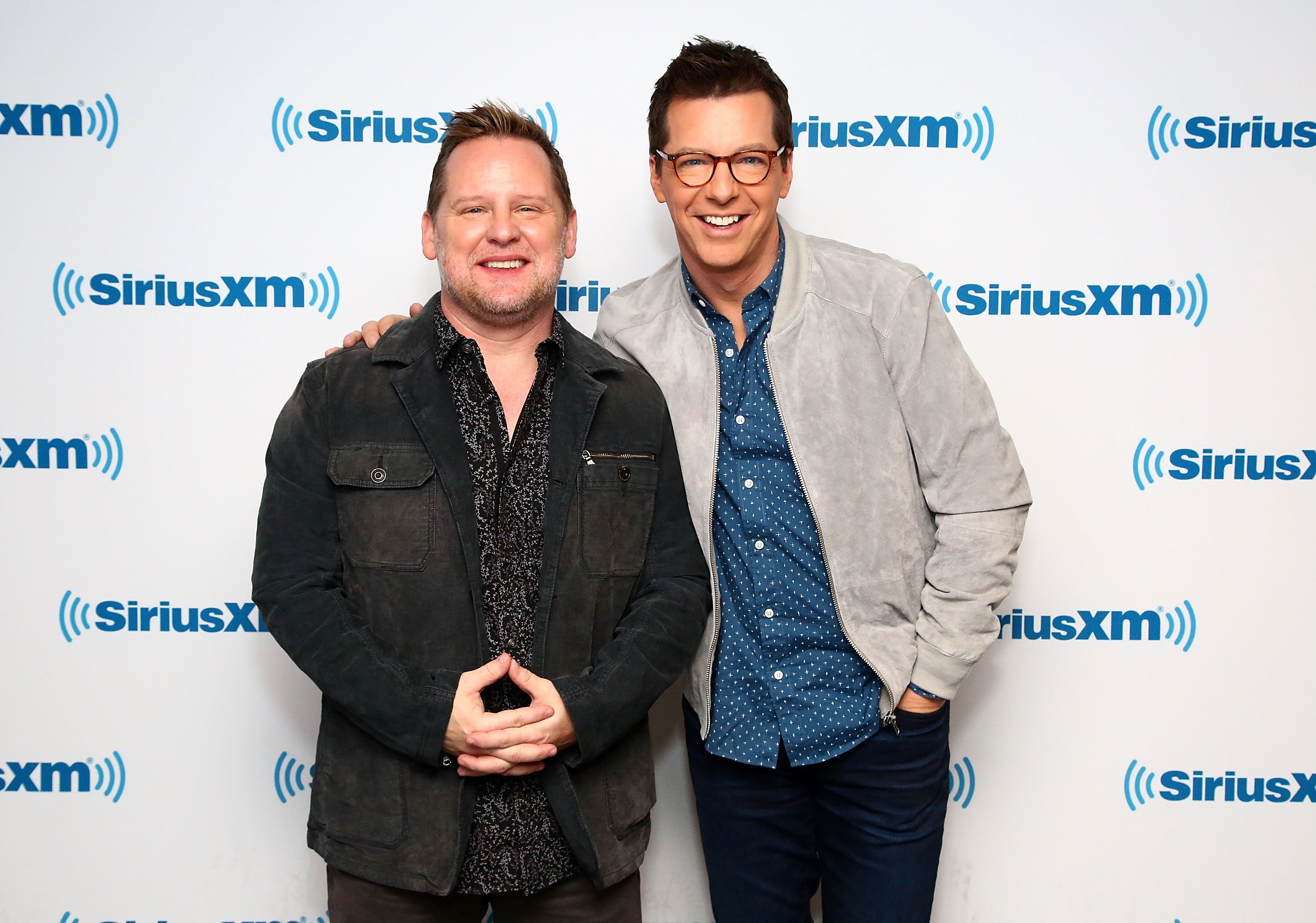 Scott Icenogle and Sean Hayes at the SiriusXM studios in New York, on November 26, 2018 | Source: Getty Images