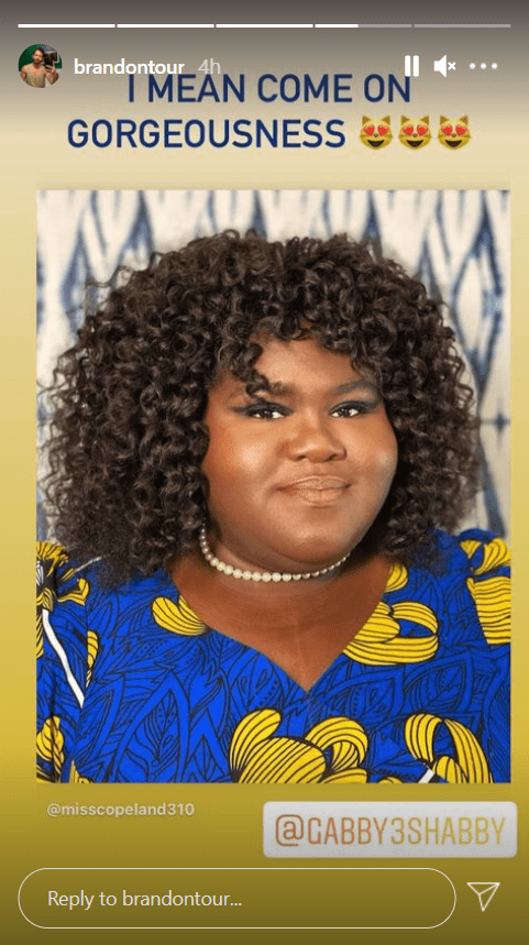 Gabby Sidibe's fiance dotes on her by sharing a beautiful picture of her on Instagram. | Photo: Instgaram/brandontour