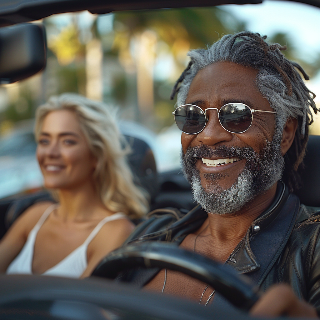 A photo of a man and a woman driving | Source: Midjourney