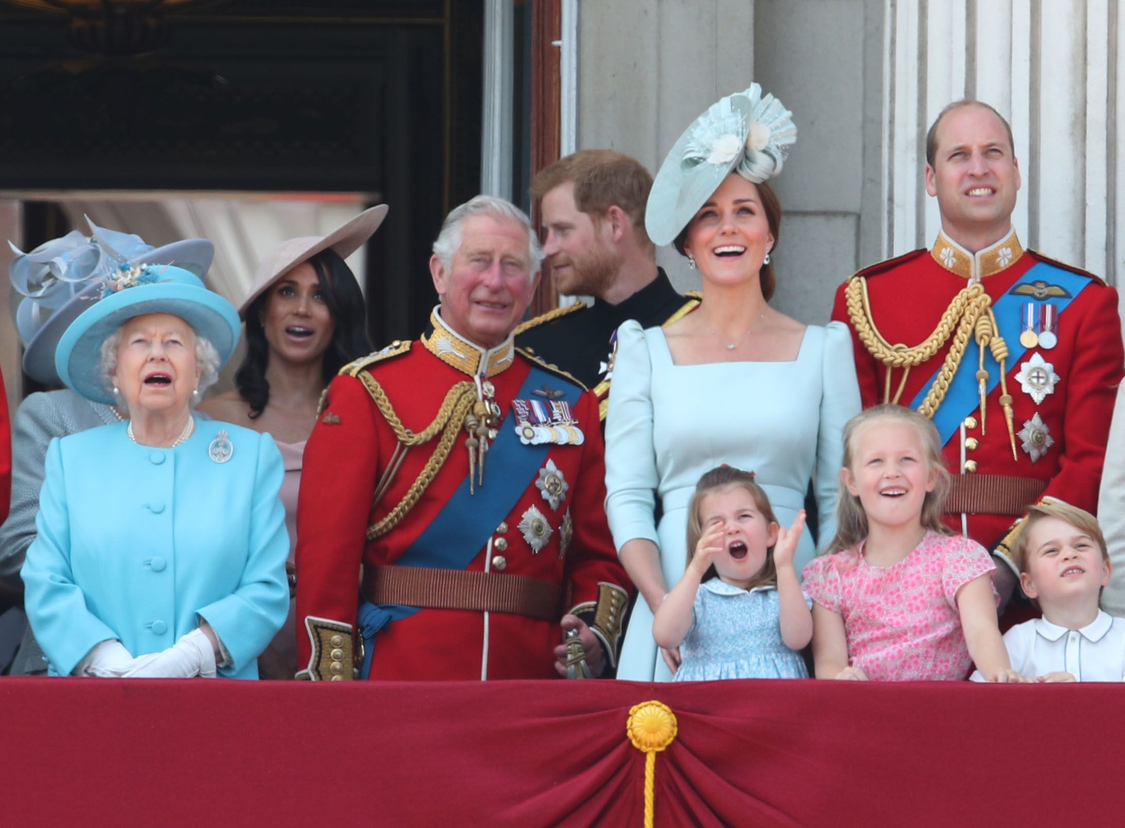 The Royal family on the balcony of Buckingham Palace, in central London,  June 09, 2018 | Photo: Getty Images