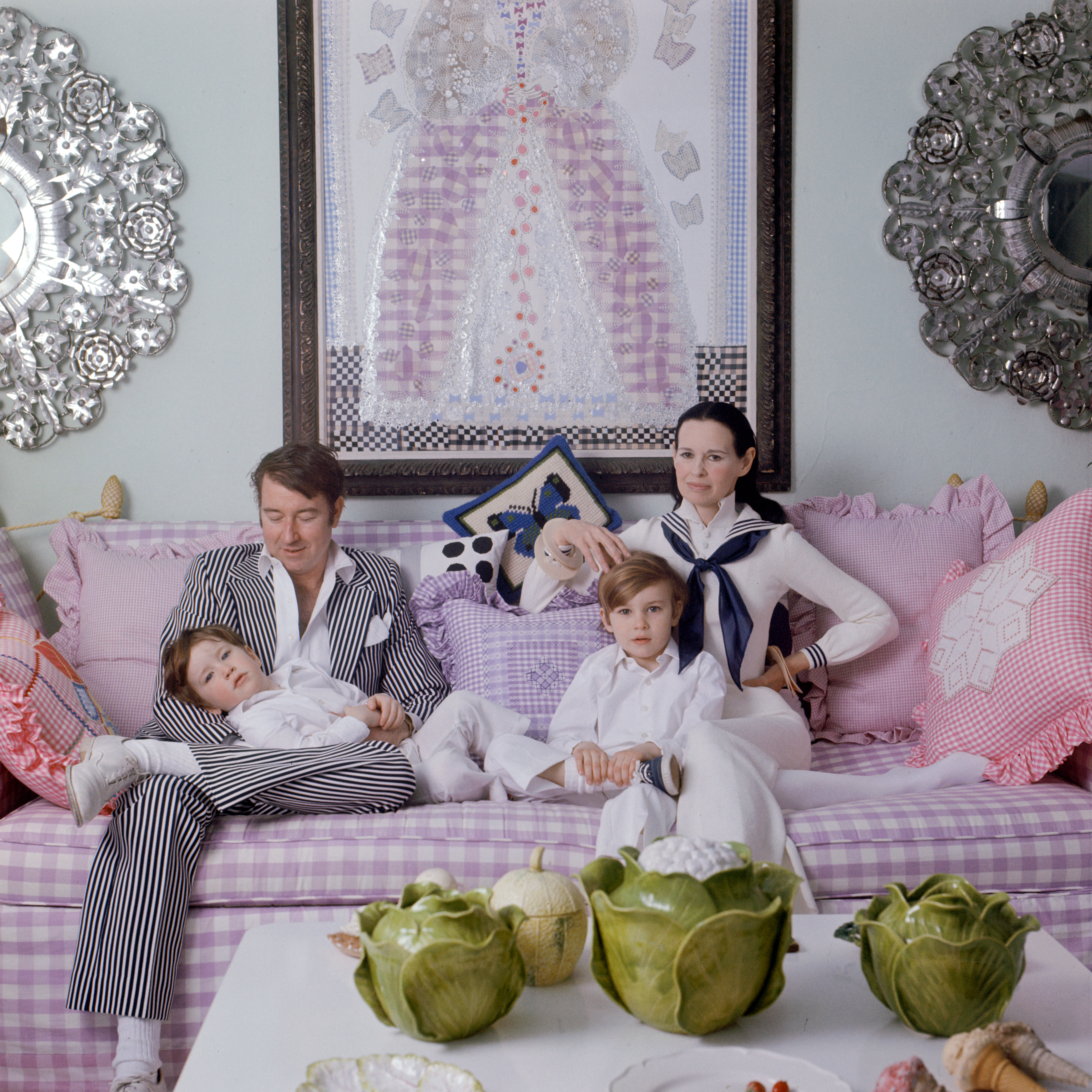 Family portrait of the Coopers in their home in Southampton, Long Island, New York, 1972. | Source: Getty Images
