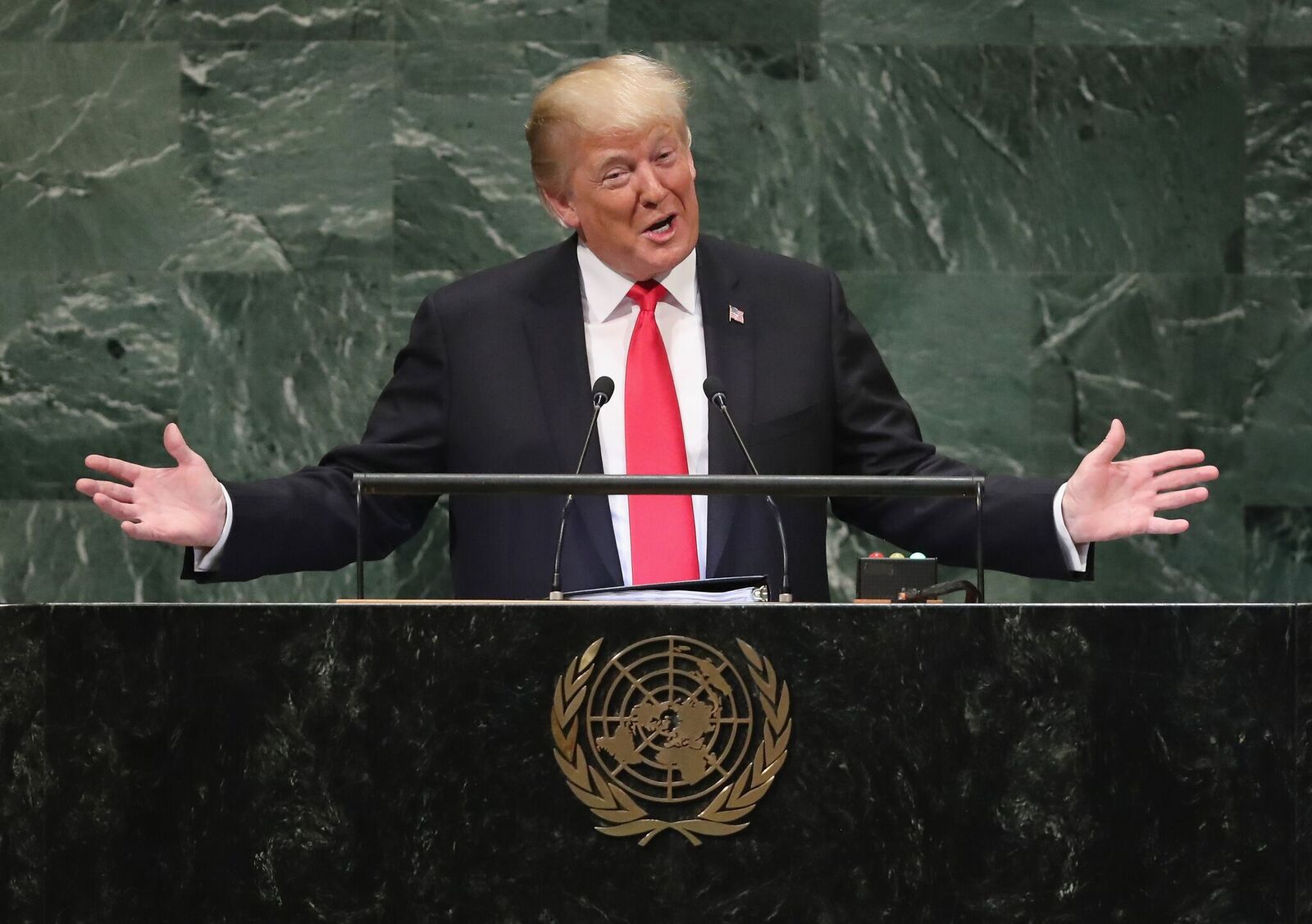 President Donald Trump at the 73rd session of the United Nations General Assembly on September 25, 2018, in New York City | Photo: John Moore/Getty Images
