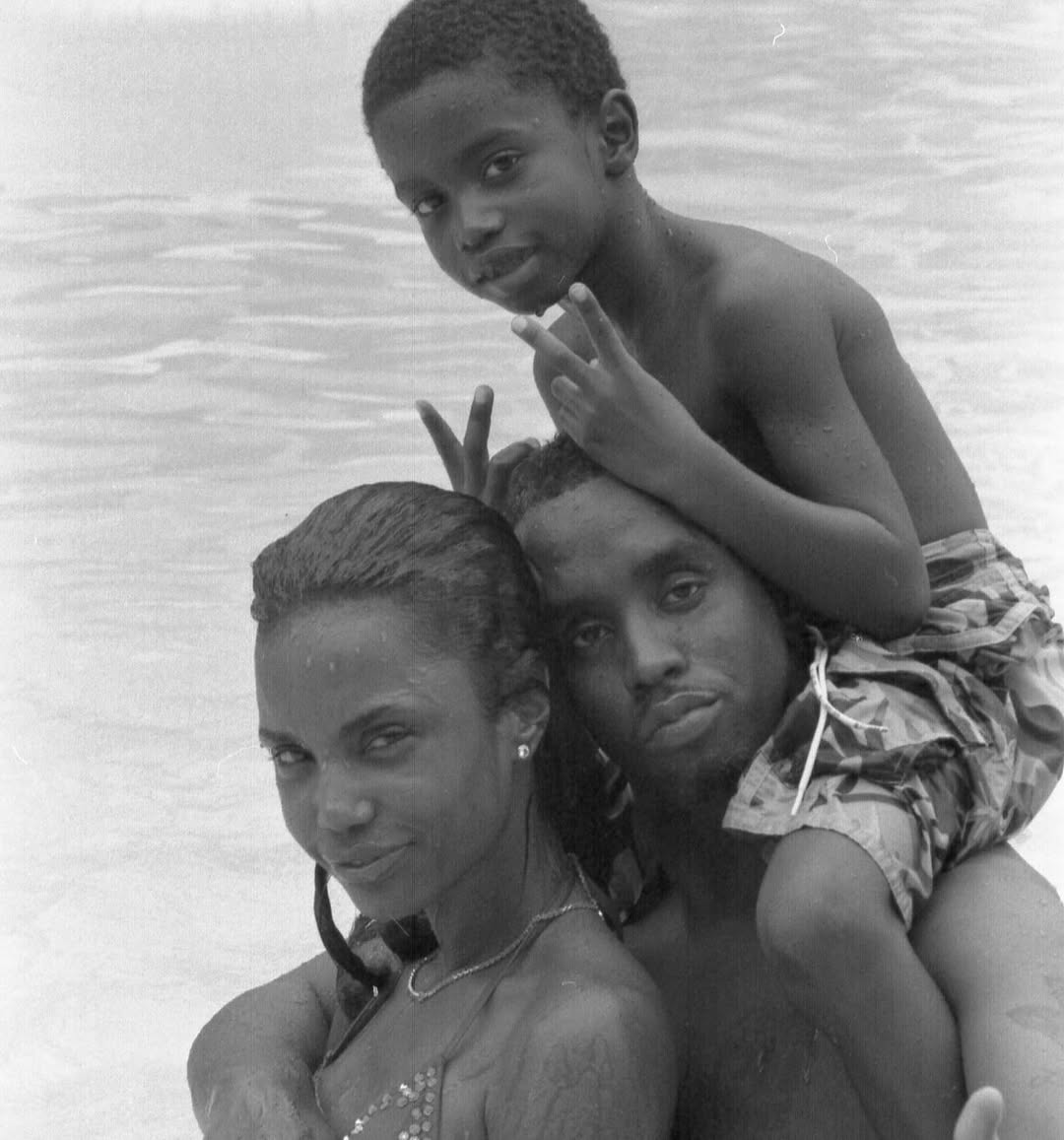Kim Porter, Diddy and Christian Combs pictured at the beach, dated May 2022 | Source: Instagram/kingcombs