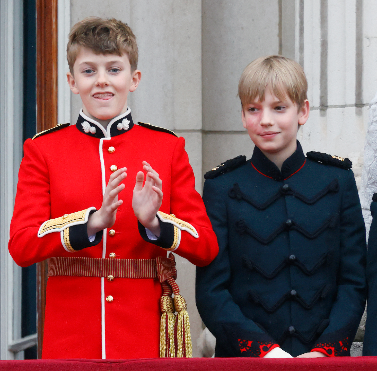 Freddy Parker Bowles and Gus Lopes at Buckingham Palace following the Coronation service at Westminster Abbey in London, England, on May 6, 2023. | Source: Getty Images