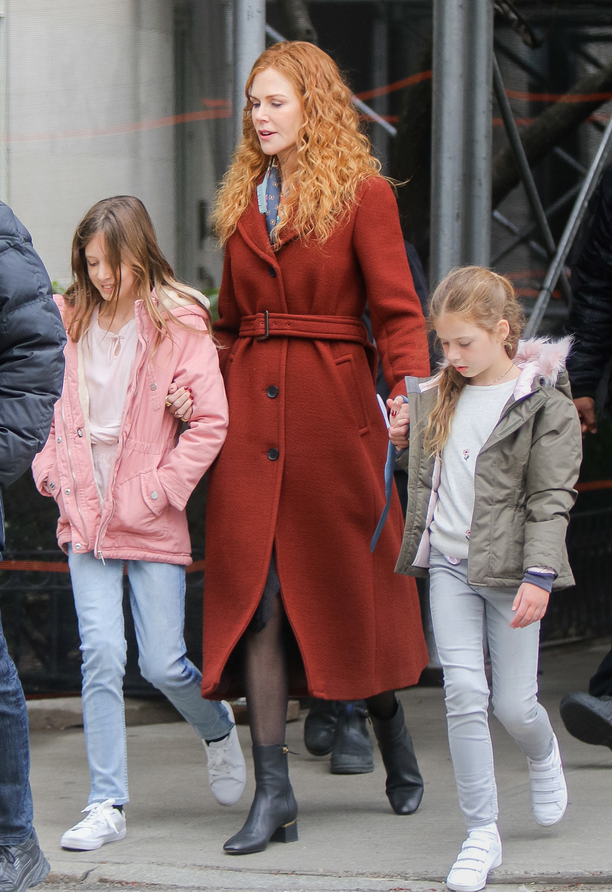 Nicole Kidman spotted out in New York City with Sunday and Faith Kidman Urban on March 29, 2019. | Source: Getty Images