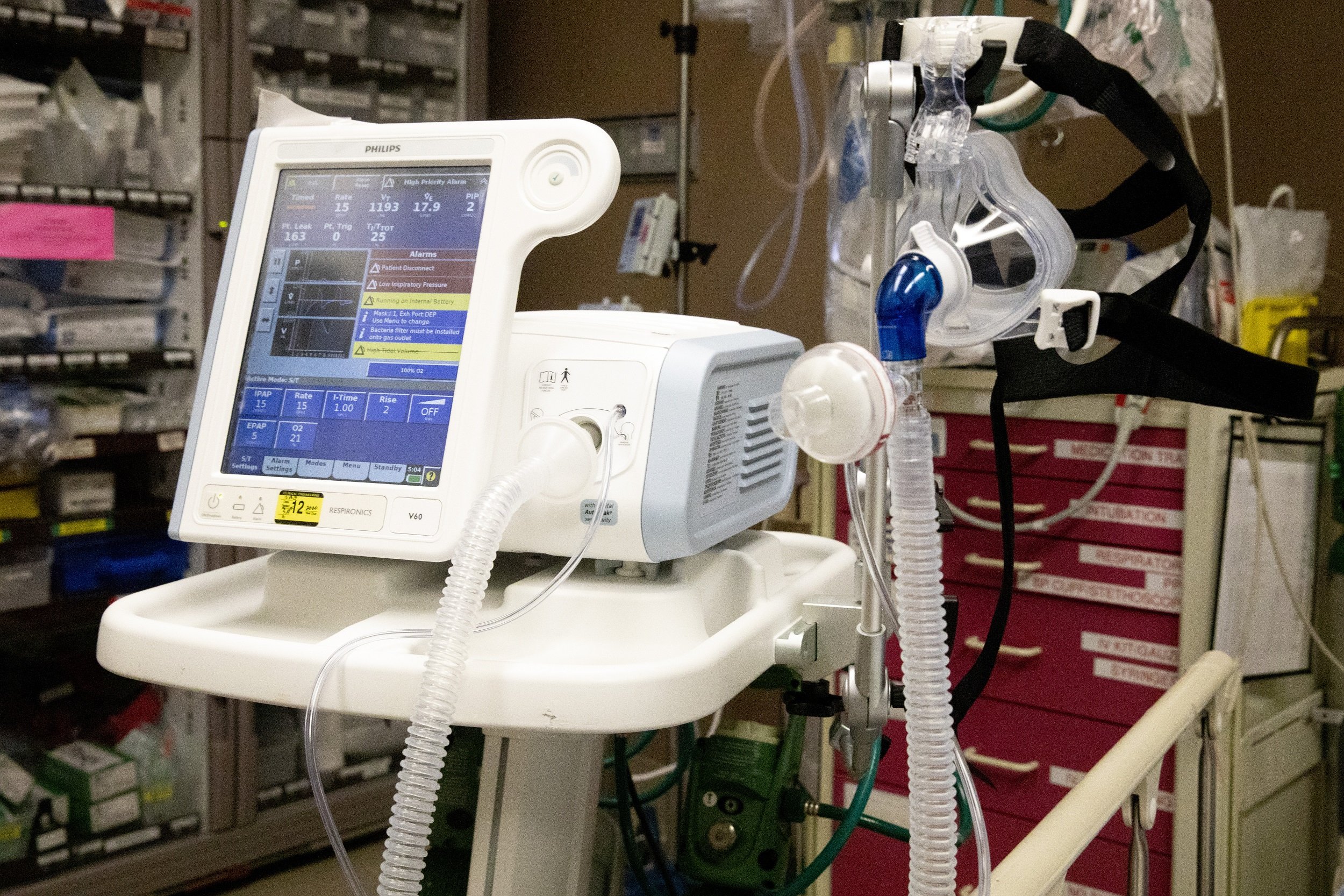 Respirador en hospital de EEUU en 2020. | Foto: Getty Images