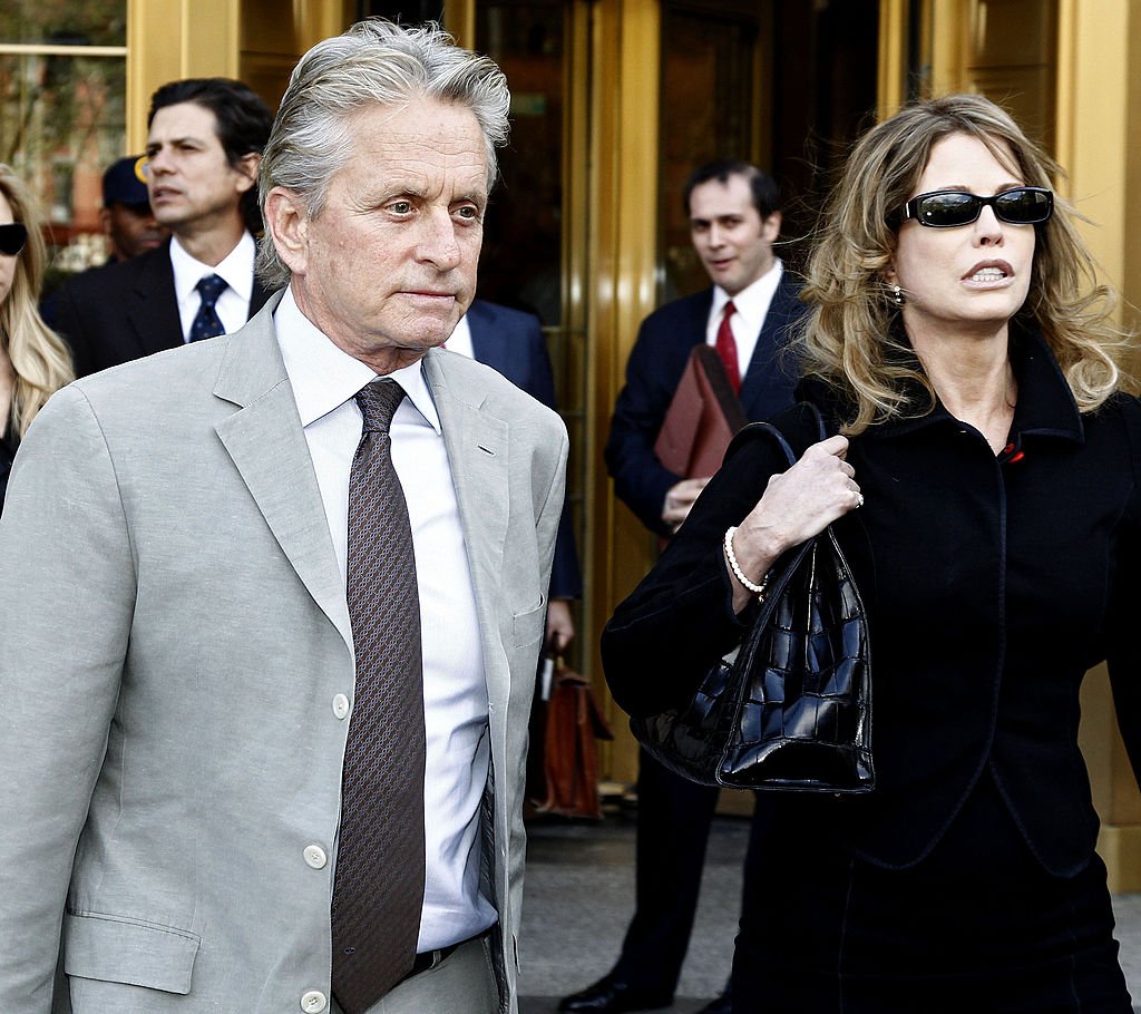 Michael Douglas and Diandra Luker are seen on the streets of Manhattan on April 20, 2010 in New York City | Photo: Getty Images