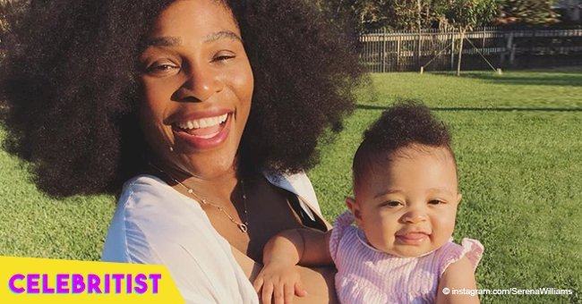 Olympia Ohanian looks all kinds of diva in Serena Williams printed T-shirt & striped bottoms