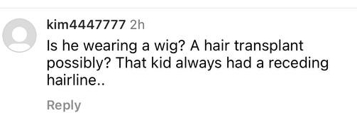 The comment wondering if Maddox is wearing a wig posted on April 26, 2023 | Instagram.com/@people