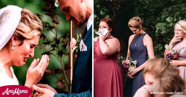 Bride breaks down at the altar when she suddenly hears her late grandpa's voice at her wedding