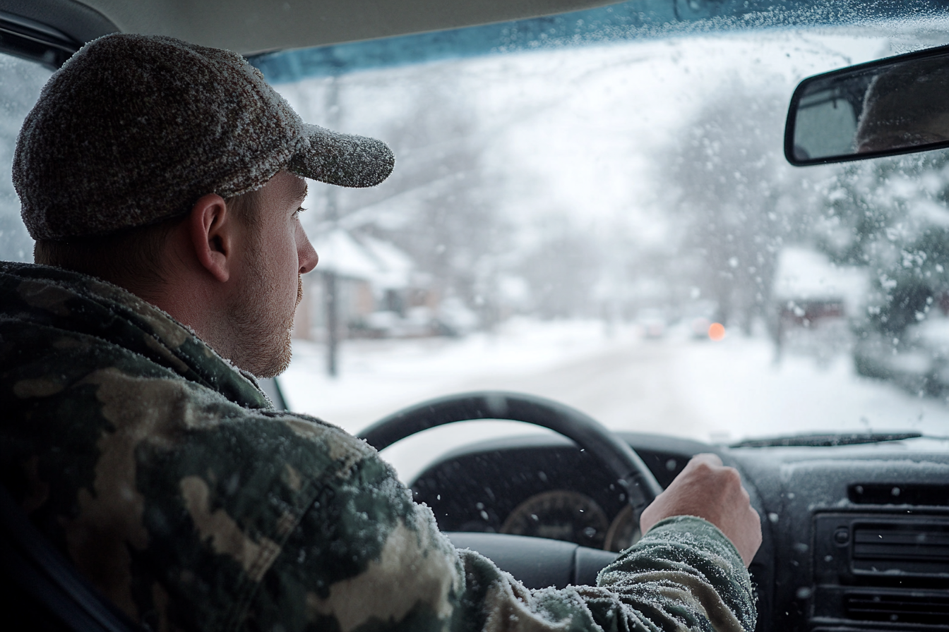 A man driving through snow | Source: Midjourney