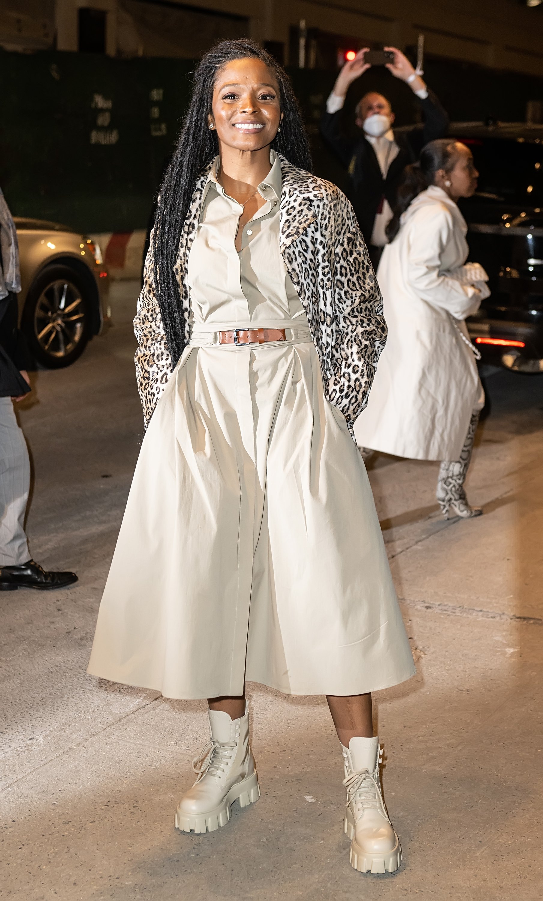  Loreal Sarkisian is seen arriving at the Michael Kors Collection Fall/Winter 2022 Fashion Show at Terminal 5 during New York Fashion Week on February 15, 2022, in New York City | Source: Getty Images