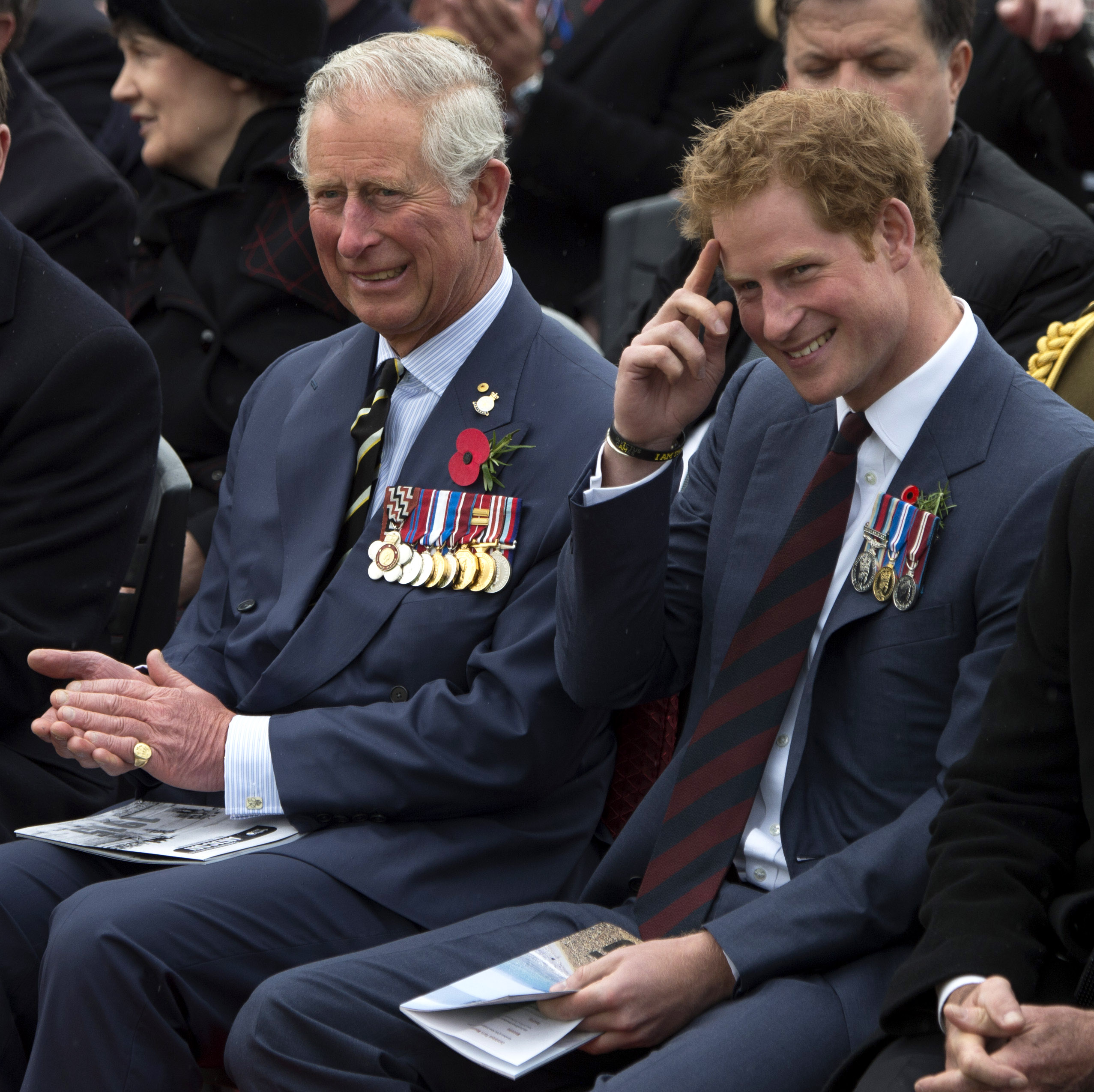 Prince Charles, Prince of Wales and Prince Harry attend the New Zealand Memorial Service in Eceabat, Turkey, on April 25, 2015. | Source: Getty Images