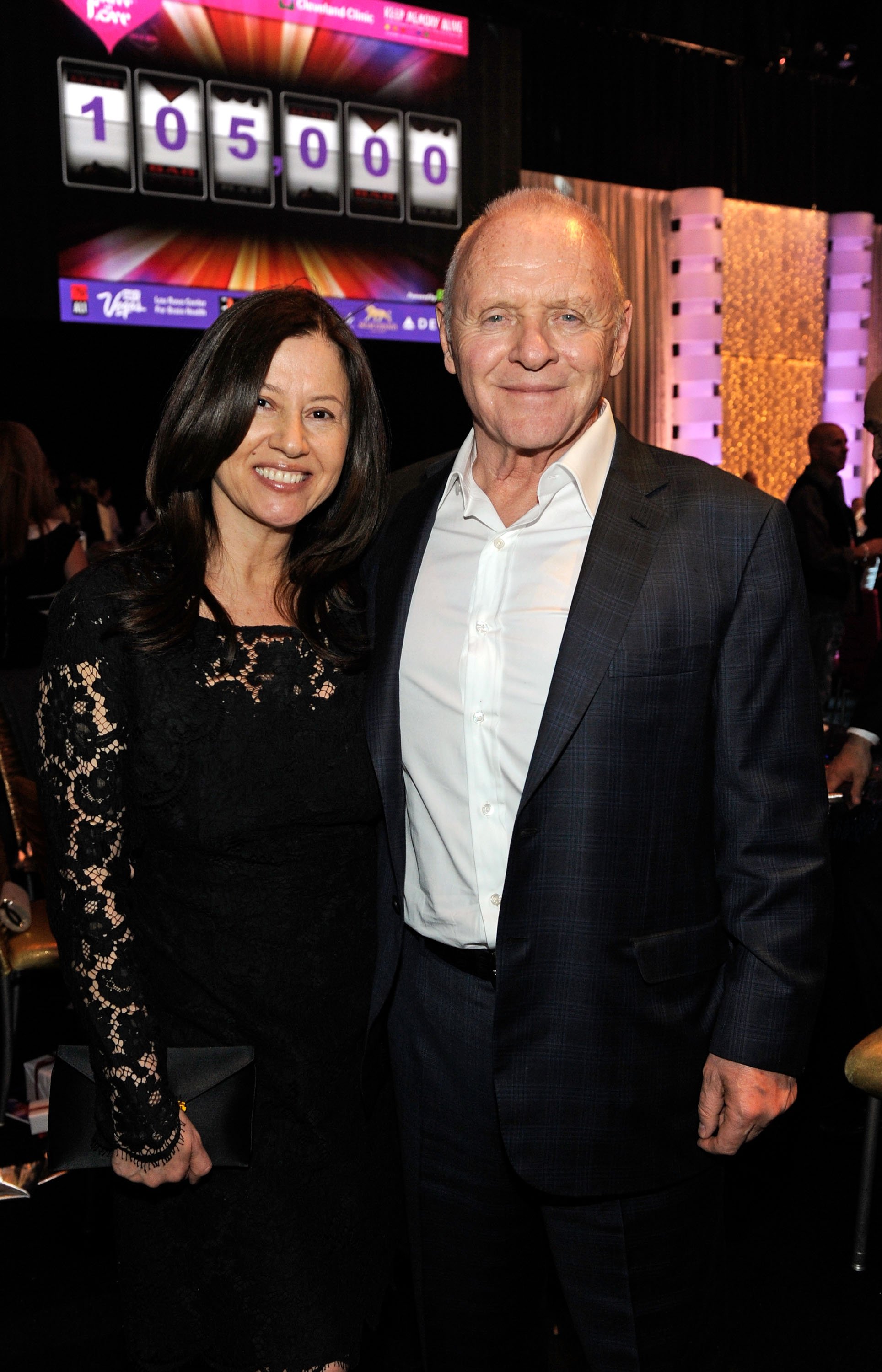 Anthony Hopkins and Stella Arroyave attend the Keep Memory Alive foundation's "Power of Love Gala" celebrating Muhammad Ali's 70th birthday on February 18, 2012, in Las Vegas, Nevada. | Source: Getty Images