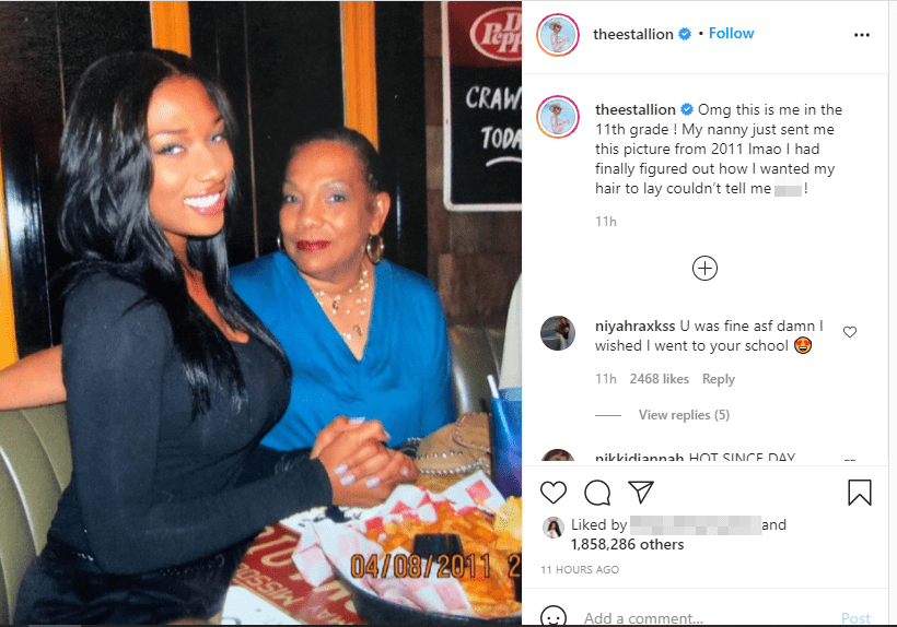 Screenshot of photo of Megan Thee Stallion and her grandmother on Instagram | Source: Instagram/theestallion