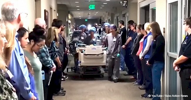 Hospital staff lines up to honor terminally ill organ donor in his final moments